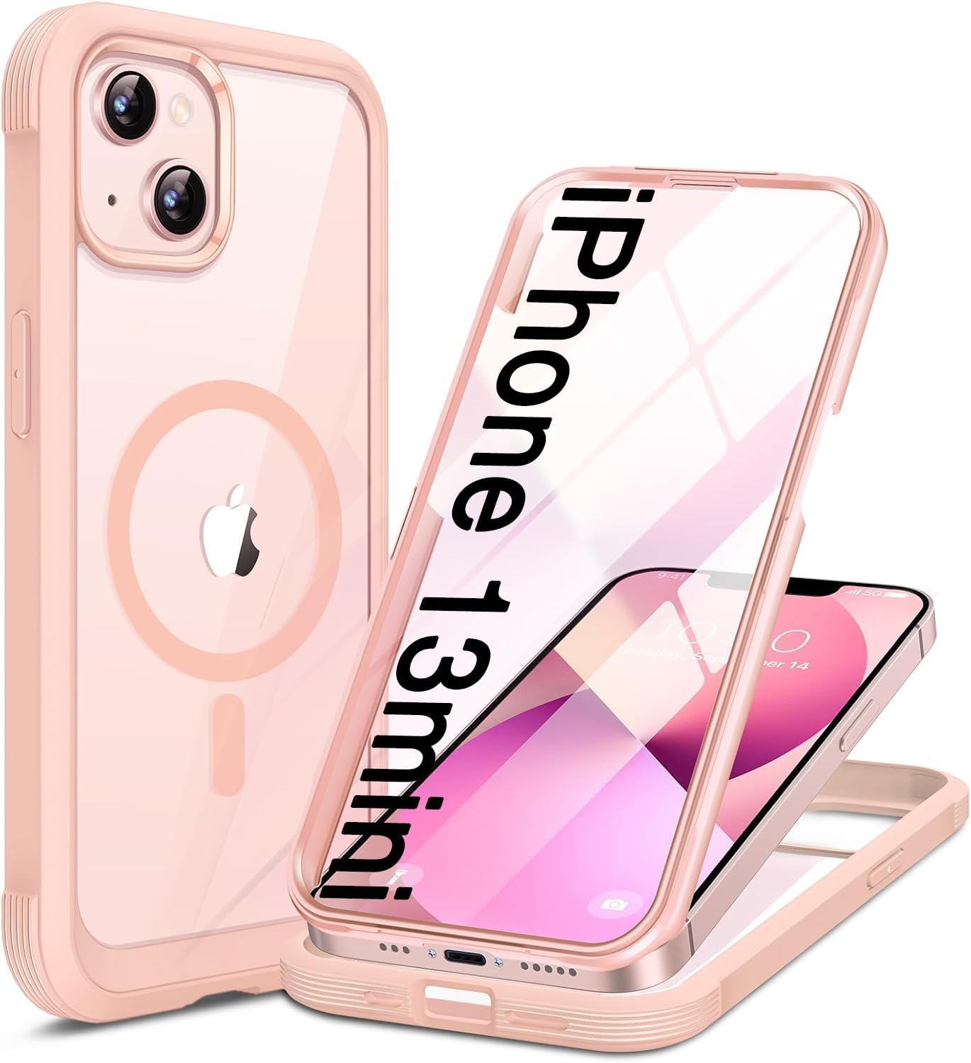 Miracase for iPhone 16 Case 6.1'', Full-Body Bumper Phone case with Built-in Full Glass Screen &Camera Control,No Gap,Compatible with MagSafe,Drop Proof 16 Cover,Black