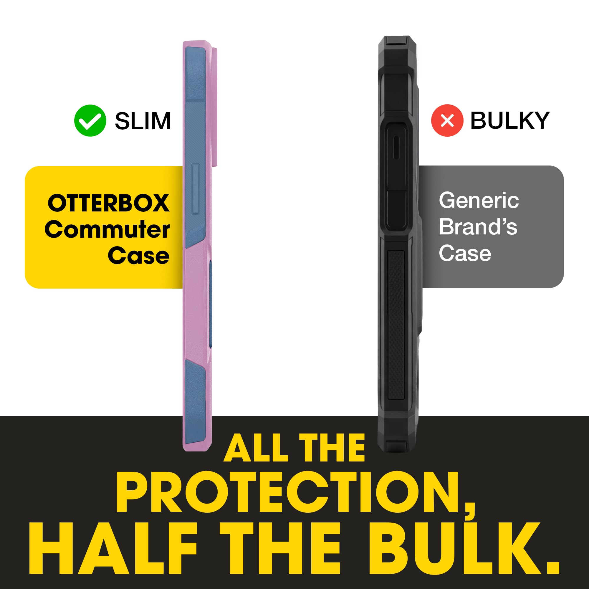 OtterBox iPhone 17e, 16e, 15, 14, & 13 Commuter Series Case - Black, Slim & Tough, Pocket-Friendly, with Port Protection
