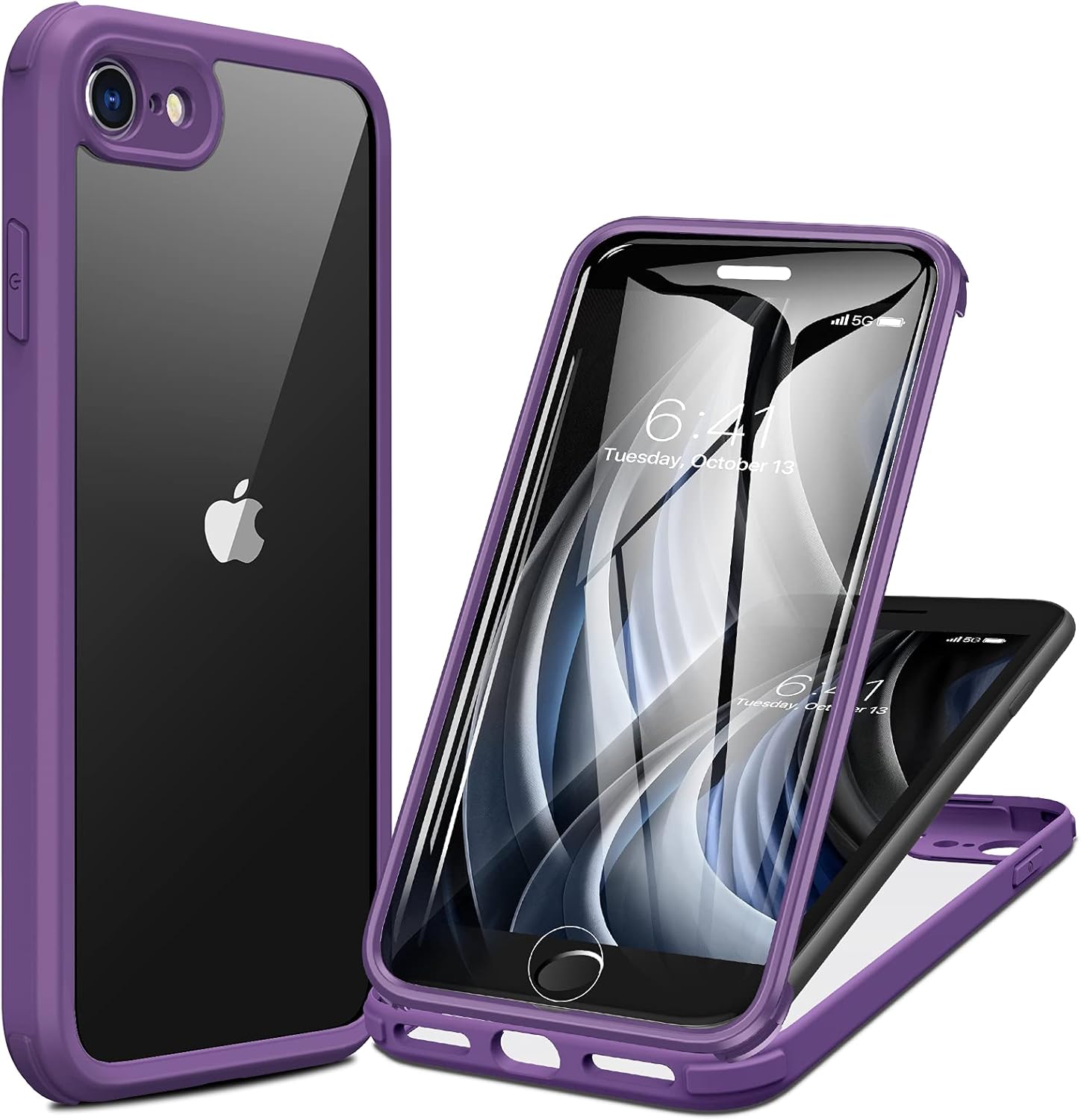 Miracase for iPhone 16 Case 6.1'', Full-Body Bumper Phone case with Built-in Full Glass Screen &Camera Control,No Gap,Compatible with MagSafe,Drop Proof 16 Cover,Black