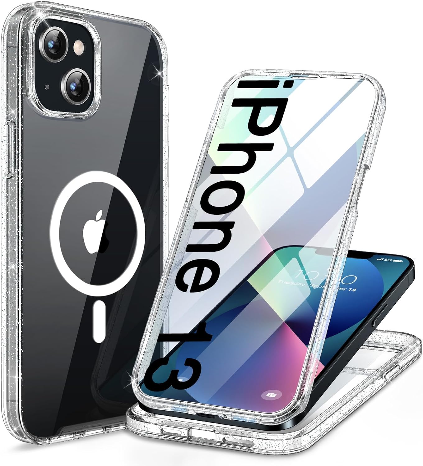 Miracase for iPhone 16 Case 6.1'', Full-Body Bumper Phone case with Built-in Full Glass Screen &Camera Control,No Gap,Compatible with MagSafe,Drop Proof 16 Cover,Black