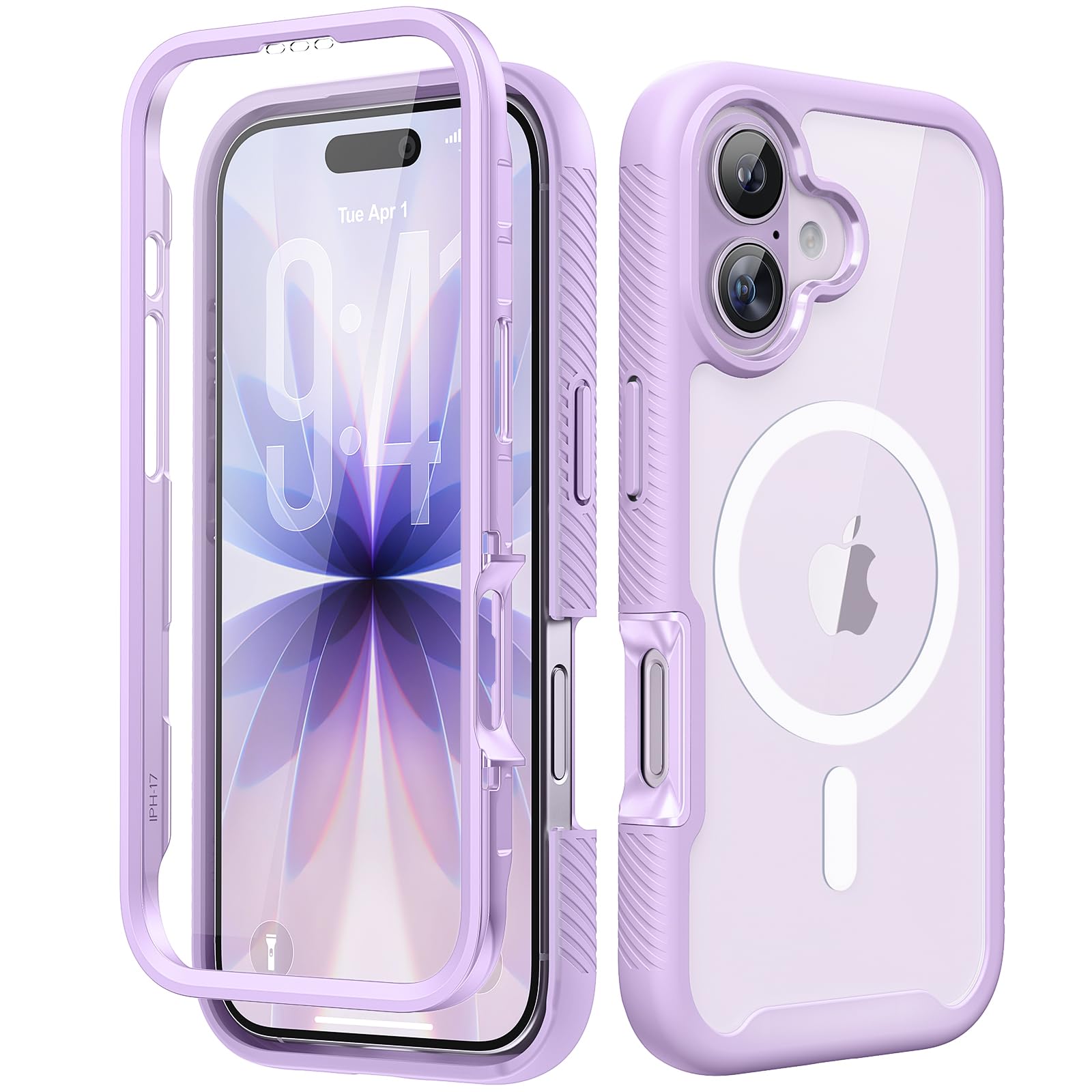 Magnetic for iPhone 15 Case with Built-in Sensitive Screen Protector, Full-Body Dual Front & Back Protective Phone Case [Compatible with MagSafe] Drop Proof 15 Cover 6.1 Inch, Black