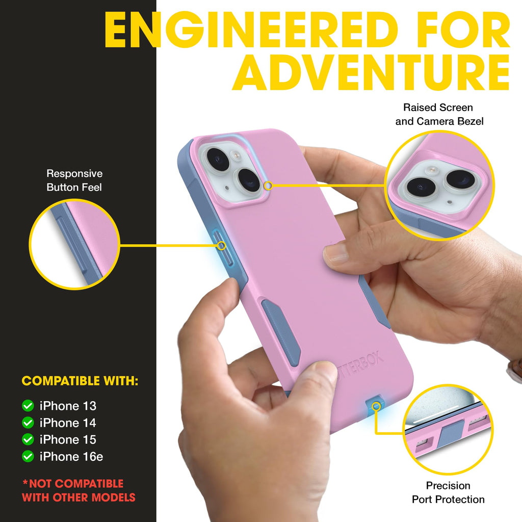 OtterBox iPhone 17e, 16e, 15, 14, & 13 Commuter Series Case - Black, Slim & Tough, Pocket-Friendly, with Port Protection