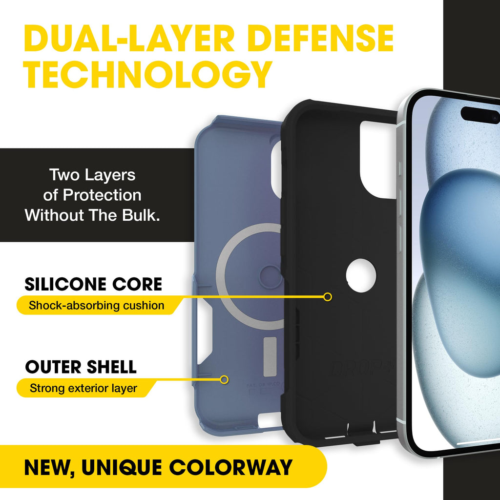 OtterBox iPhone 17e, 16e, 15, 14, & 13 Commuter Series Case - Black, Slim & Tough, Pocket-Friendly, with Port Protection