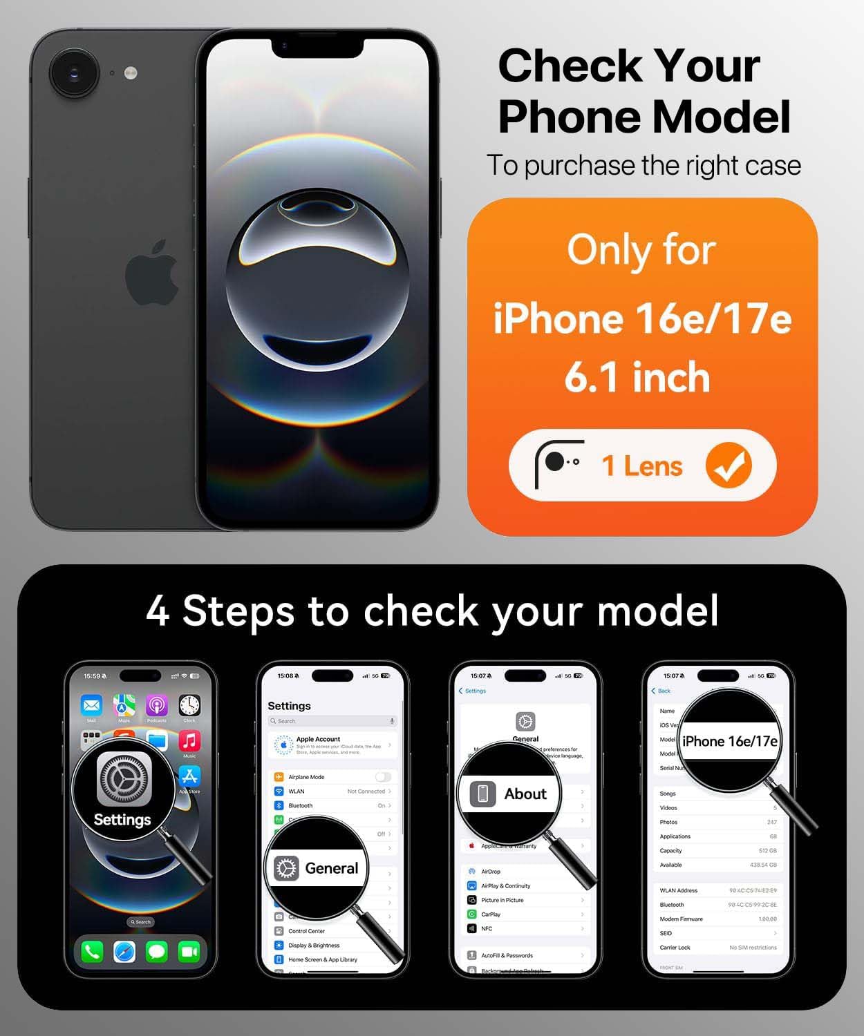 Magnetic for iPhone 15 Case with Built-in Sensitive Screen Protector, Full-Body Dual Front & Back Protective Phone Case [Compatible with MagSafe] Drop Proof 15 Cover 6.1 Inch, Black
