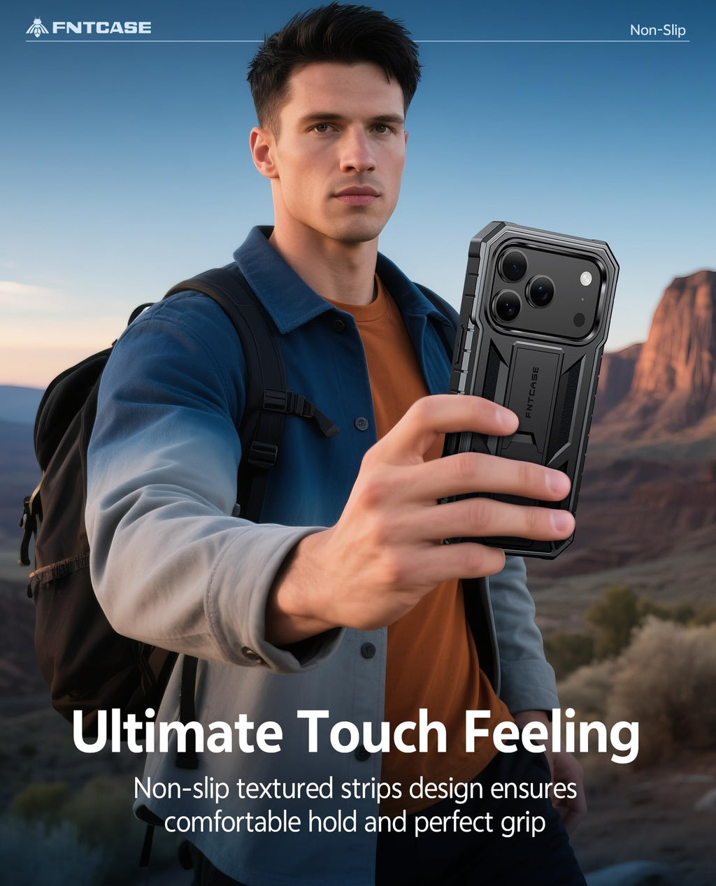 FNTCASE for iPhone 17e Phone Case: for iPhone 16e Case Military Grade Rugged Case with Kickstand & Holster | Shockproof TPU Protection Bumper Matte Textured Design | Heavy Duty Protector Black