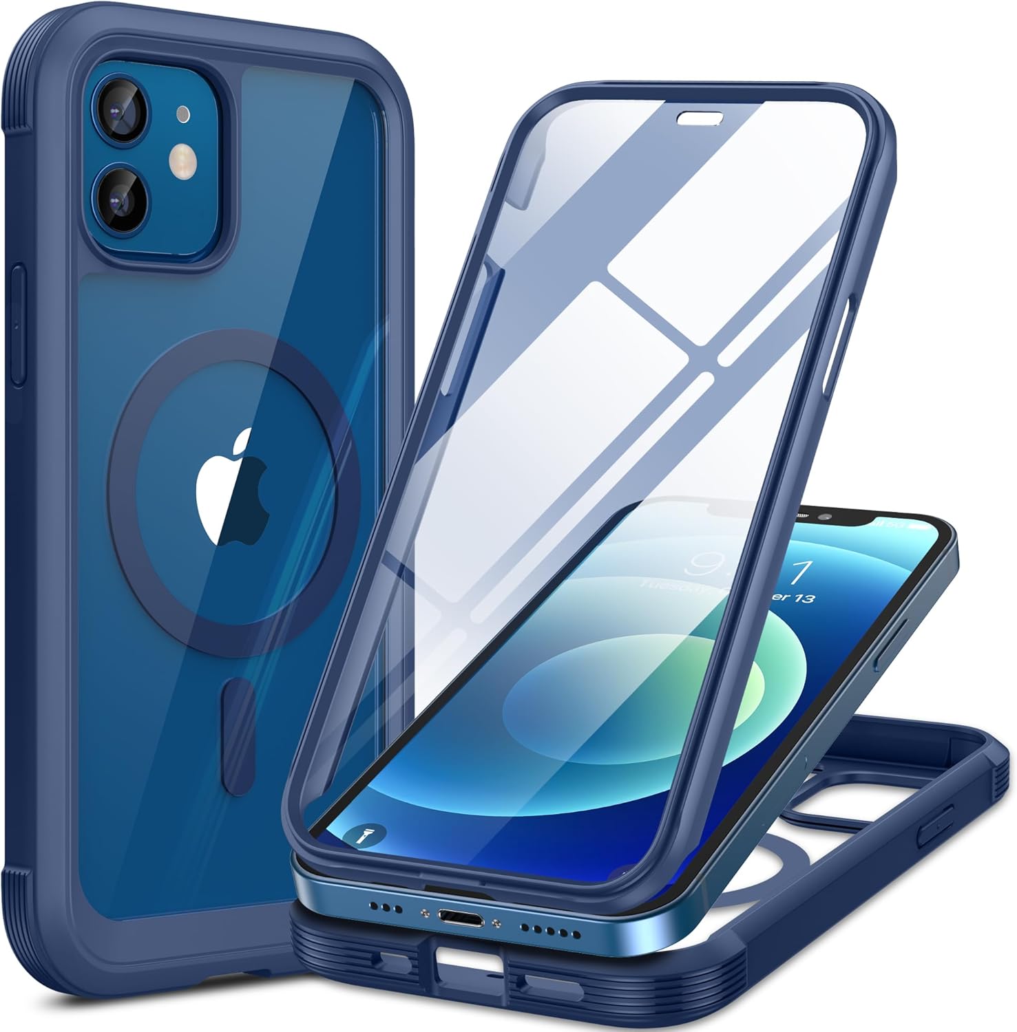 Miracase for iPhone 16 Case 6.1'', Full-Body Bumper Phone case with Built-in Full Glass Screen &Camera Control,No Gap,Compatible with MagSafe,Drop Proof 16 Cover,Black