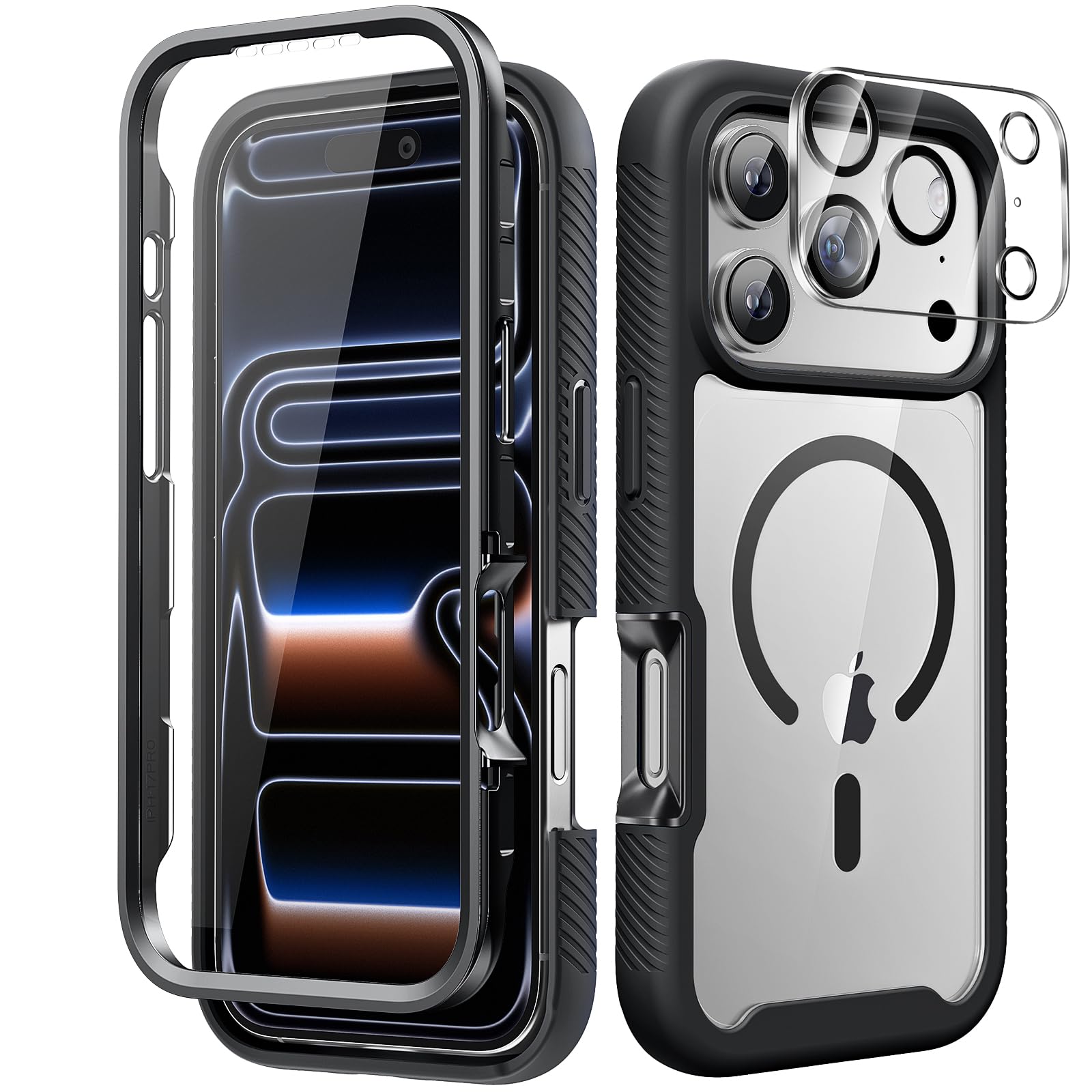 Magnetic for iPhone 15 Case with Built-in Sensitive Screen Protector, Full-Body Dual Front & Back Protective Phone Case [Compatible with MagSafe] Drop Proof 15 Cover 6.1 Inch, Black