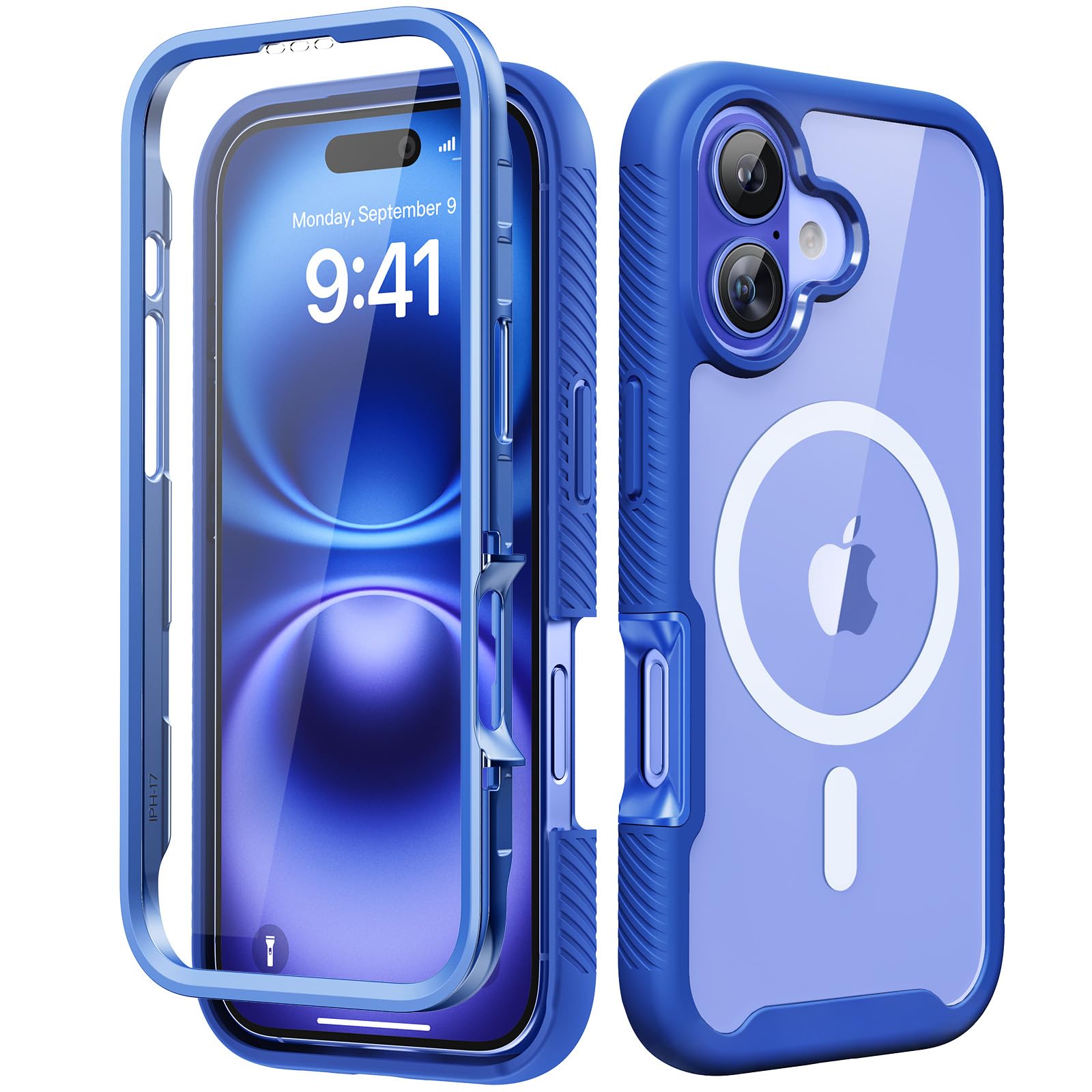 Magnetic for iPhone 15 Case with Built-in Sensitive Screen Protector, Full-Body Dual Front & Back Protective Phone Case [Compatible with MagSafe] Drop Proof 15 Cover 6.1 Inch, Black