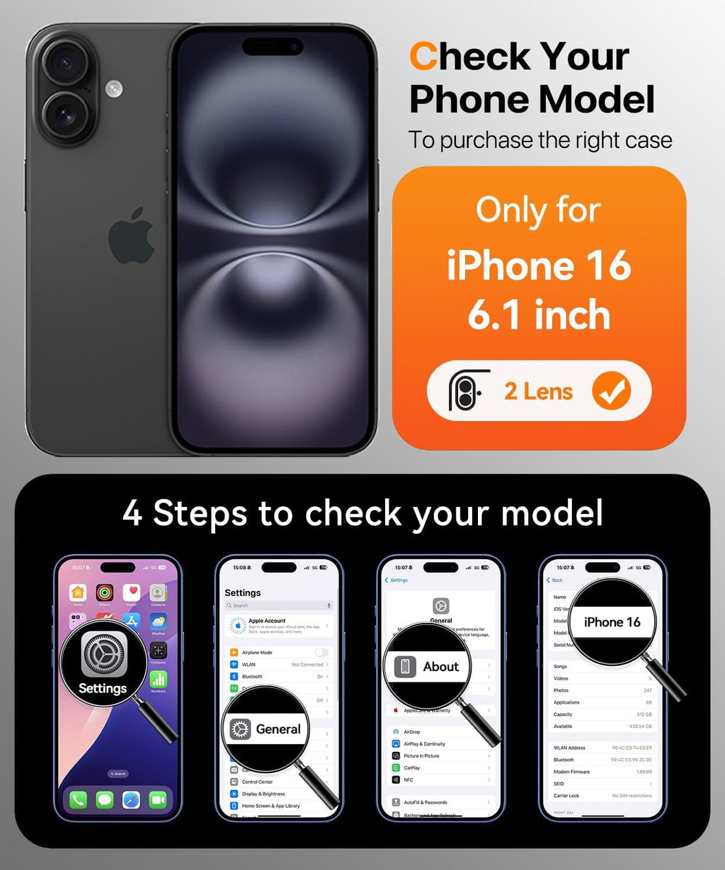 Magnetic for iPhone 15 Case with Built-in Sensitive Screen Protector, Full-Body Dual Front & Back Protective Phone Case [Compatible with MagSafe] Drop Proof 15 Cover 6.1 Inch, Black