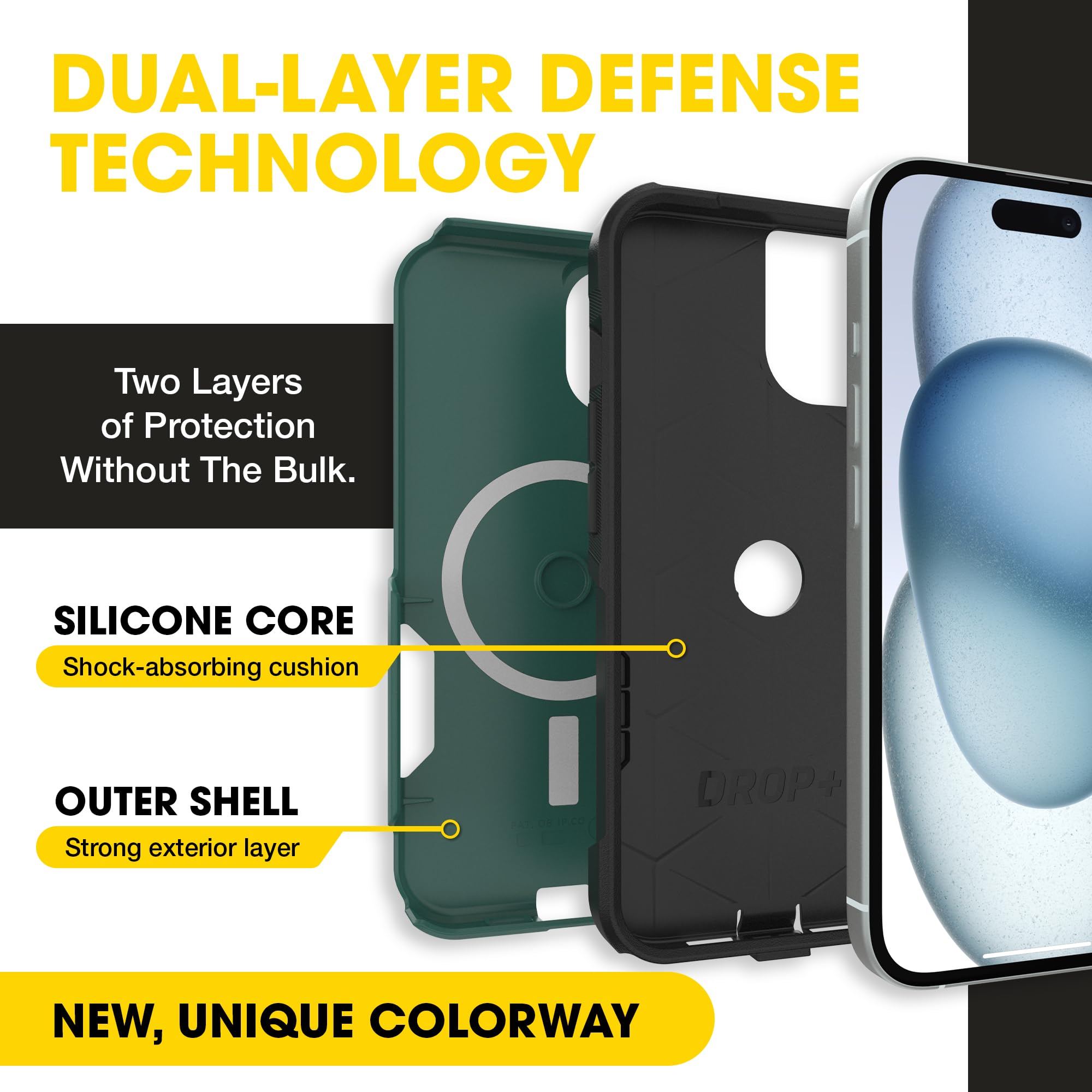 OtterBox iPhone 17e, 16e, 15, 14, & 13 Commuter Series Case - Black, Slim & Tough, Pocket-Friendly, with Port Protection