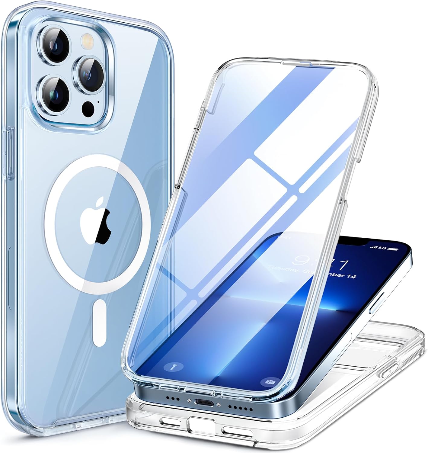 Miracase for iPhone 16 Case 6.1'', Full-Body Bumper Phone case with Built-in Full Glass Screen &Camera Control,No Gap,Compatible with MagSafe,Drop Proof 16 Cover,Black