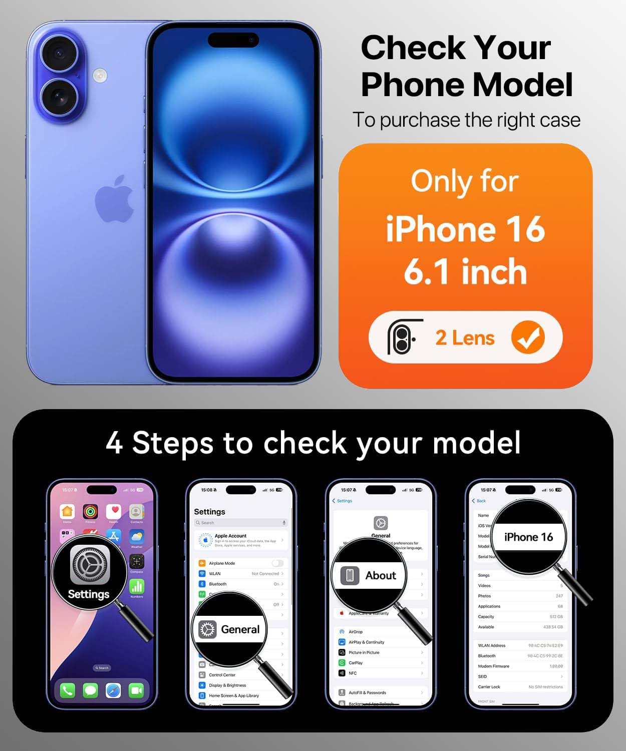 Magnetic for iPhone 15 Case with Built-in Sensitive Screen Protector, Full-Body Dual Front & Back Protective Phone Case [Compatible with MagSafe] Drop Proof 15 Cover 6.1 Inch, Black