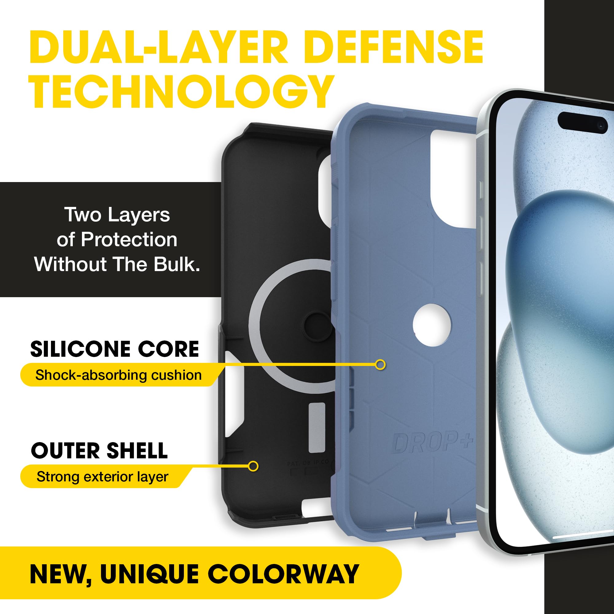 OtterBox iPhone 17e, 16e, 15, 14, & 13 Commuter Series Case - Black, Slim & Tough, Pocket-Friendly, with Port Protection