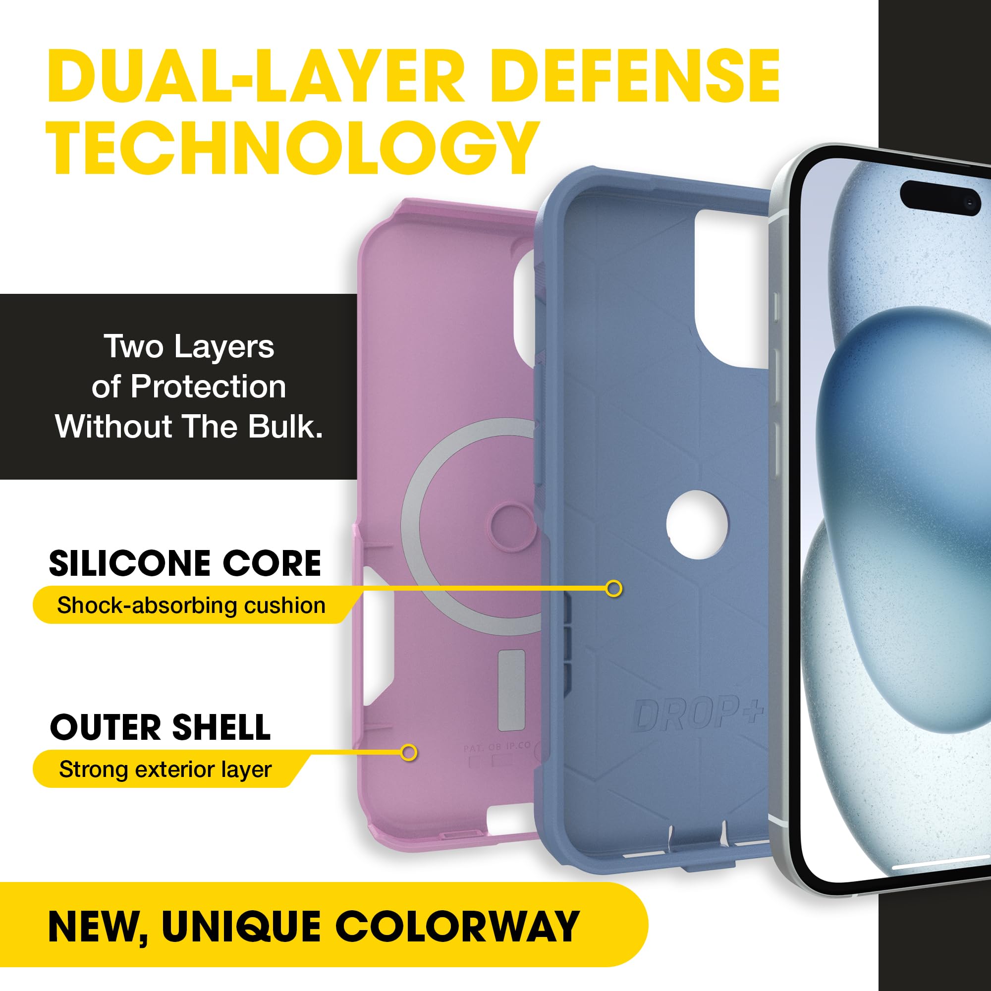 OtterBox iPhone 17e, 16e, 15, 14, & 13 Commuter Series Case - Black, Slim & Tough, Pocket-Friendly, with Port Protection
