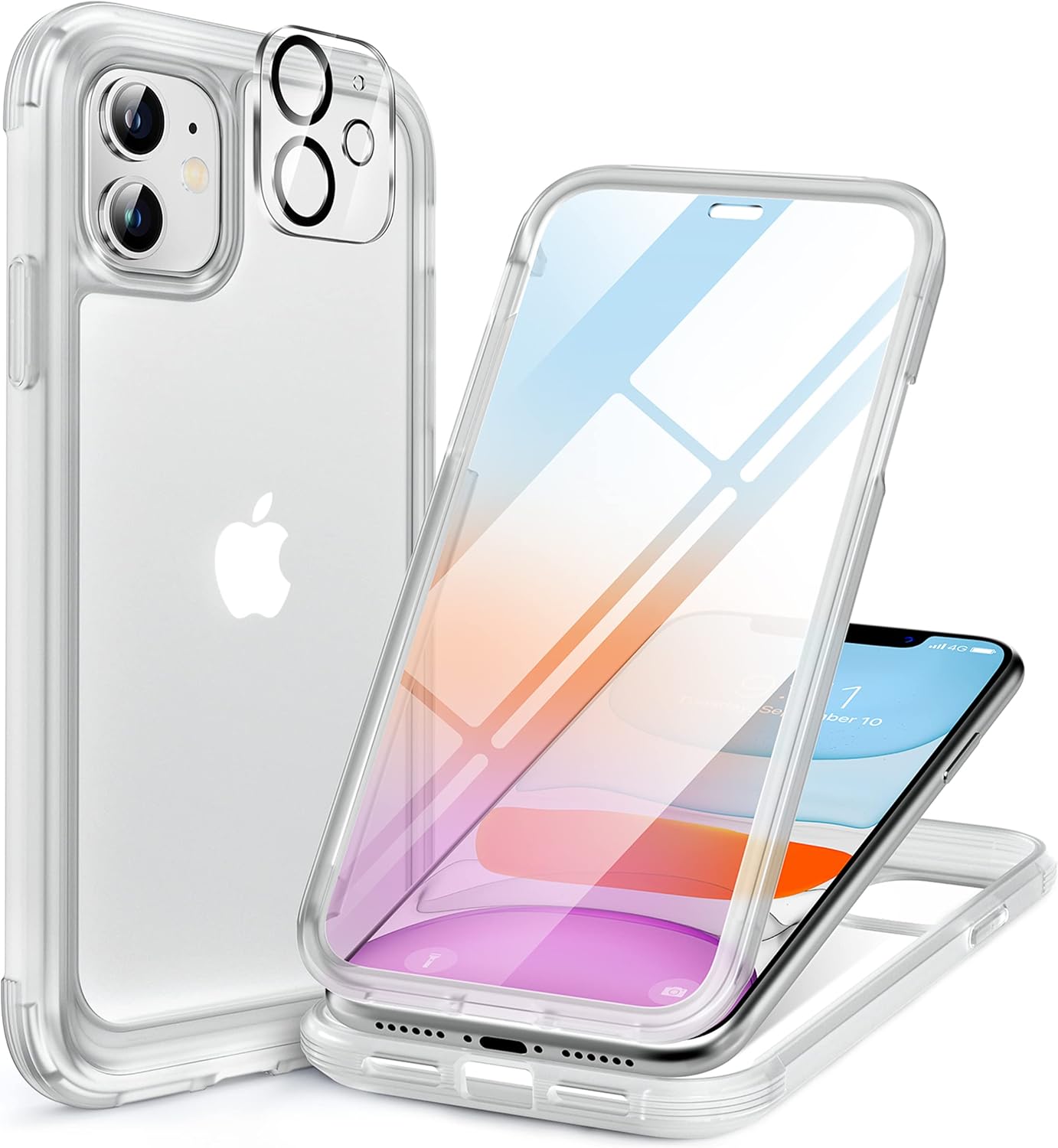 Miracase for iPhone 16 Case 6.1'', Full-Body Bumper Phone case with Built-in Full Glass Screen &Camera Control,No Gap,Compatible with MagSafe,Drop Proof 16 Cover,Black