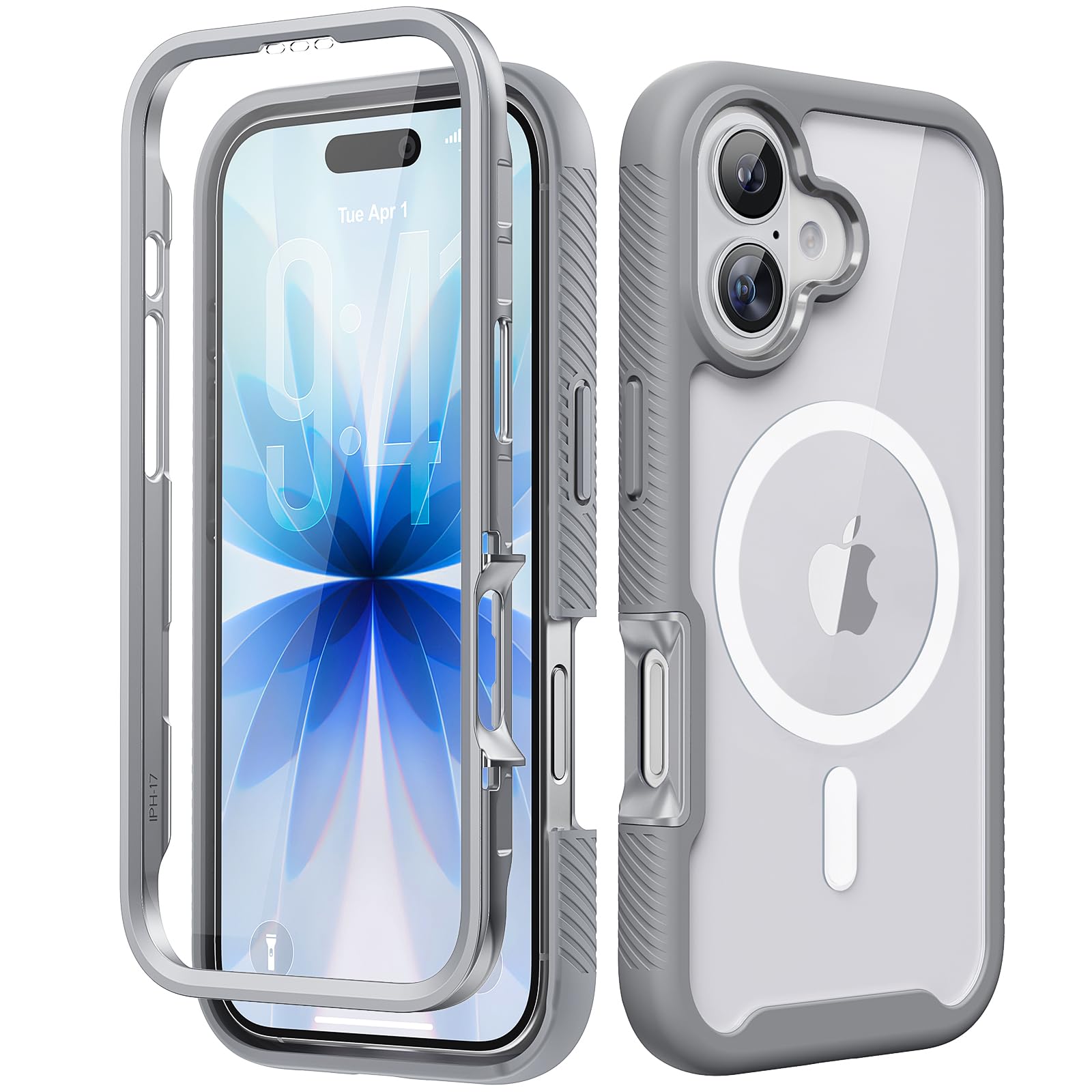 Magnetic for iPhone 15 Case with Built-in Sensitive Screen Protector, Full-Body Dual Front & Back Protective Phone Case [Compatible with MagSafe] Drop Proof 15 Cover 6.1 Inch, Black