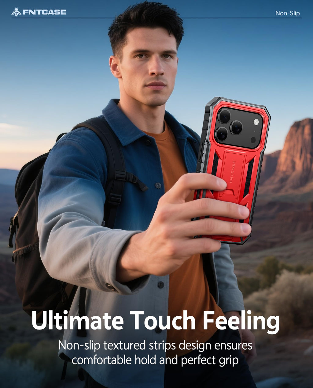 FNTCASE for iPhone 17e Phone Case: for iPhone 16e Case Military Grade Rugged Case with Kickstand & Holster | Shockproof TPU Protection Bumper Matte Textured Design | Heavy Duty Protector Black