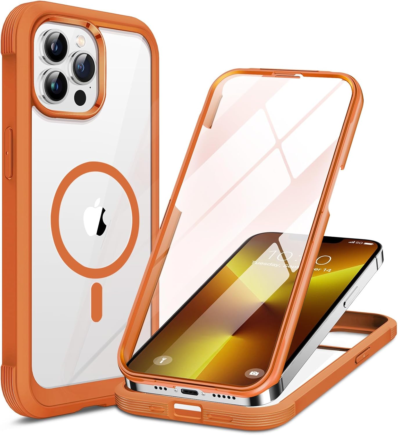 Miracase for iPhone 16 Case 6.1'', Full-Body Bumper Phone case with Built-in Full Glass Screen &Camera Control,No Gap,Compatible with MagSafe,Drop Proof 16 Cover,Black