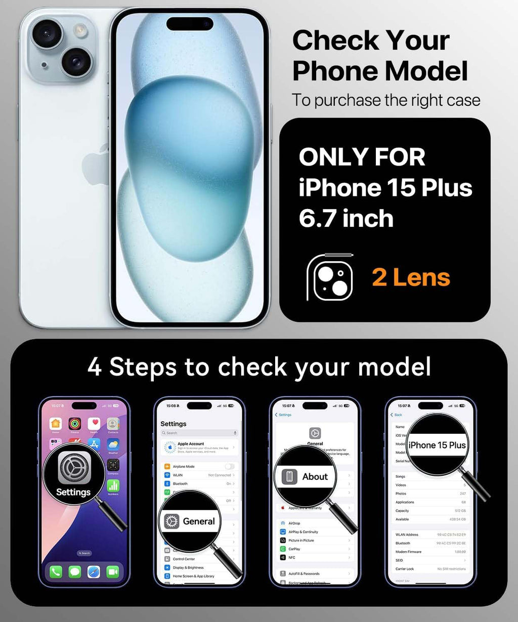 Magnetic for iPhone 15 Case with Built-in Sensitive Screen Protector, Full-Body Dual Front & Back Protective Phone Case [Compatible with MagSafe] Drop Proof 15 Cover 6.1 Inch, Black