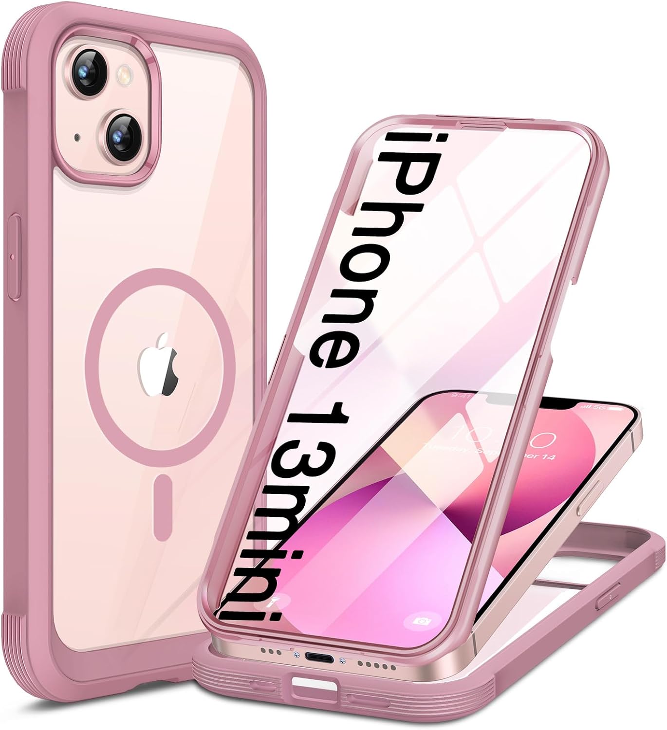 Miracase for iPhone 16 Case 6.1'', Full-Body Bumper Phone case with Built-in Full Glass Screen &Camera Control,No Gap,Compatible with MagSafe,Drop Proof 16 Cover,Black
