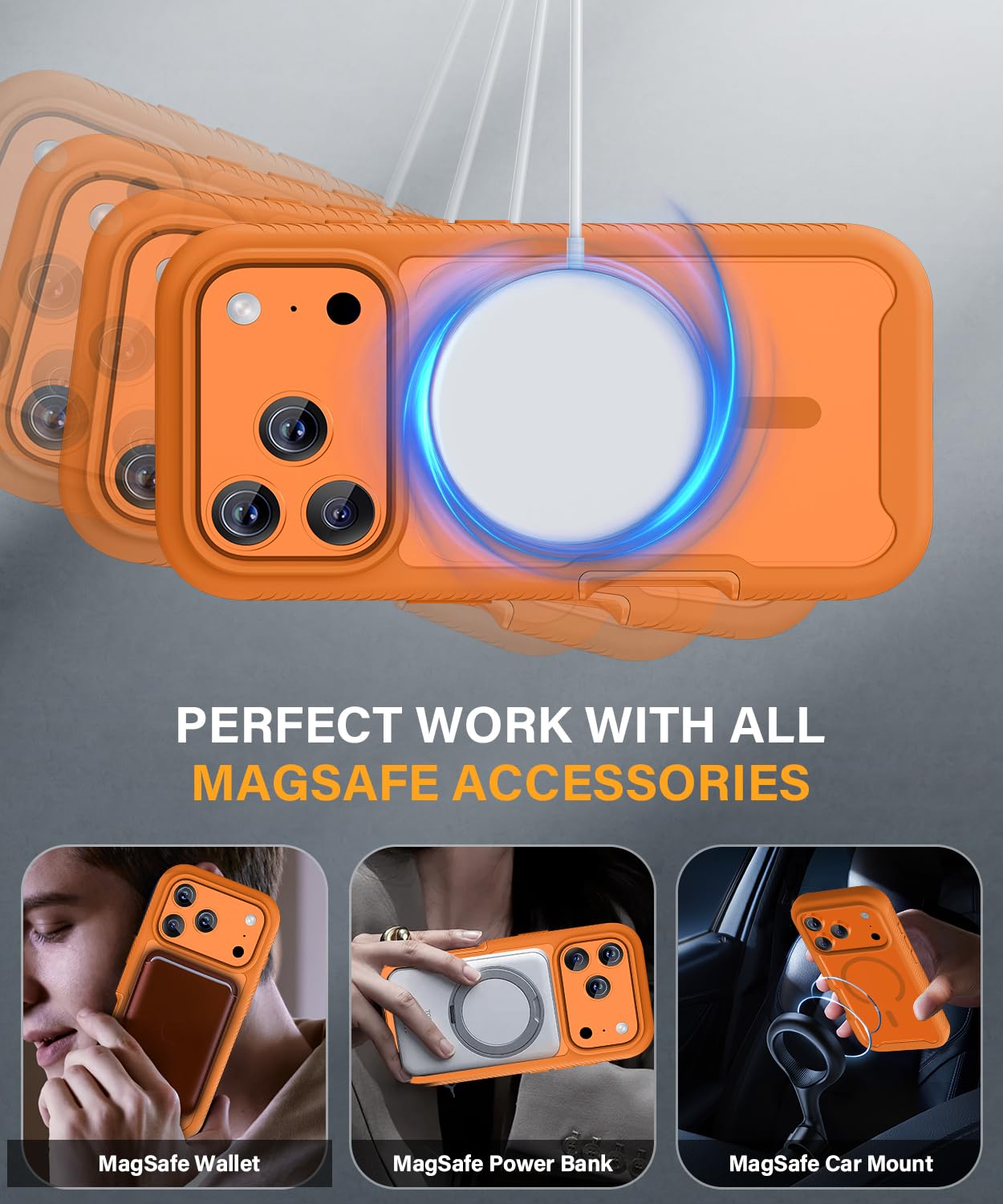 Magnetic for iPhone 15 Case with Built-in Sensitive Screen Protector, Full-Body Dual Front & Back Protective Phone Case [Compatible with MagSafe] Drop Proof 15 Cover 6.1 Inch, Black