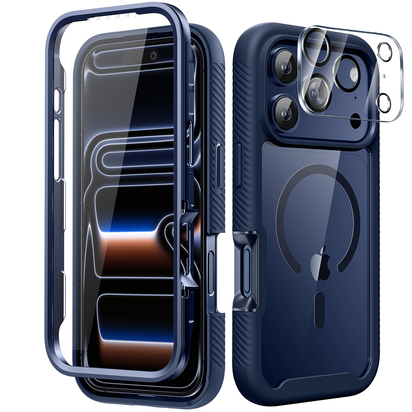 Magnetic for iPhone 15 Case with Built-in Sensitive Screen Protector, Full-Body Dual Front & Back Protective Phone Case [Compatible with MagSafe] Drop Proof 15 Cover 6.1 Inch, Black
