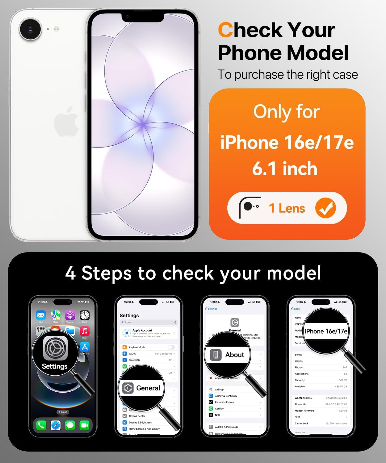 Magnetic for iPhone 15 Case with Built-in Sensitive Screen Protector, Full-Body Dual Front & Back Protective Phone Case [Compatible with MagSafe] Drop Proof 15 Cover 6.1 Inch, Black