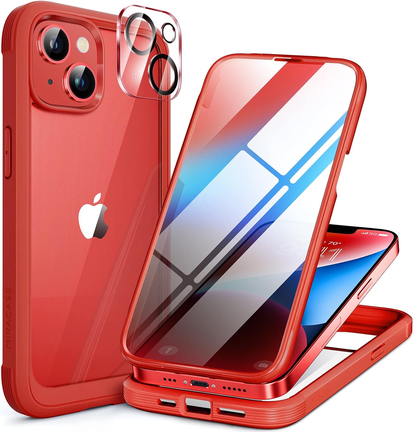Miracase for iPhone 16 Case 6.1'', Full-Body Bumper Phone case with Built-in Full Glass Screen &Camera Control,No Gap,Compatible with MagSafe,Drop Proof 16 Cover,Black