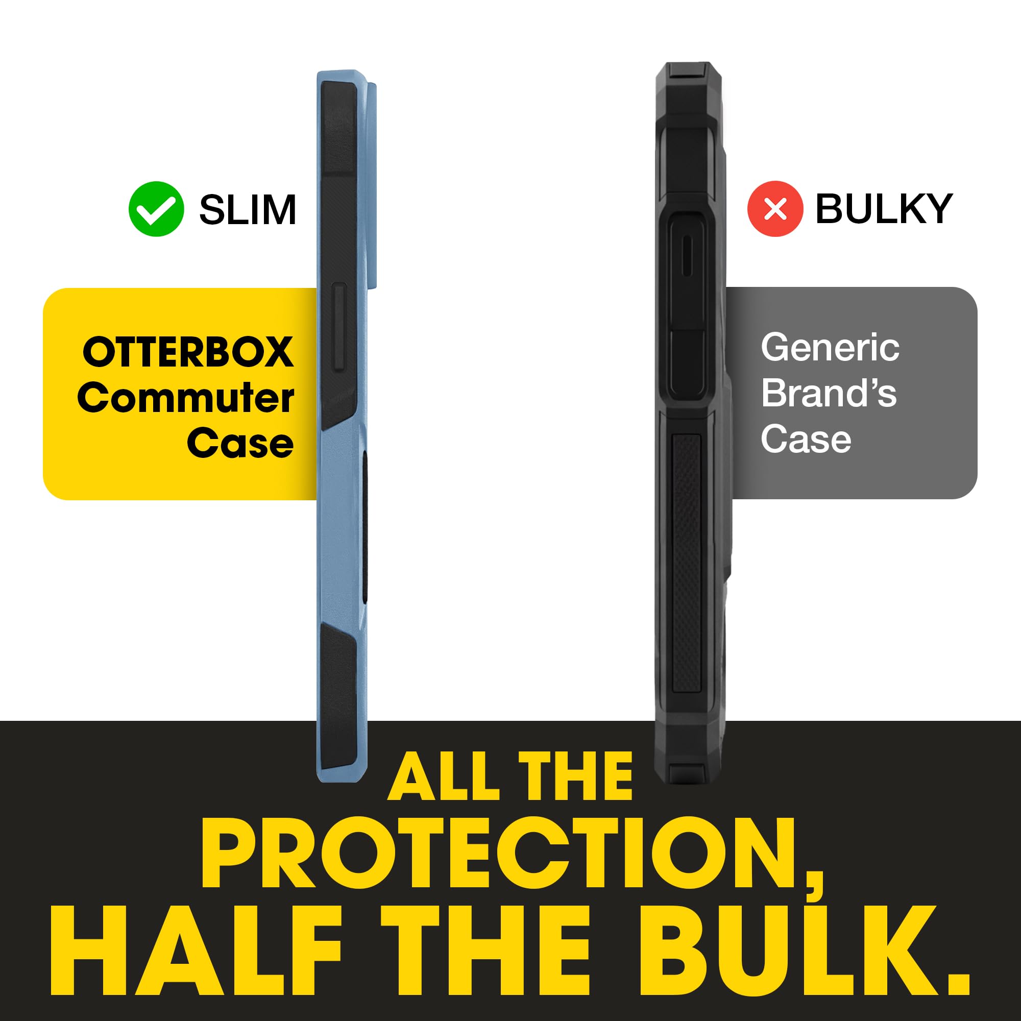 OtterBox iPhone 17e, 16e, 15, 14, & 13 Commuter Series Case - Black, Slim & Tough, Pocket-Friendly, with Port Protection