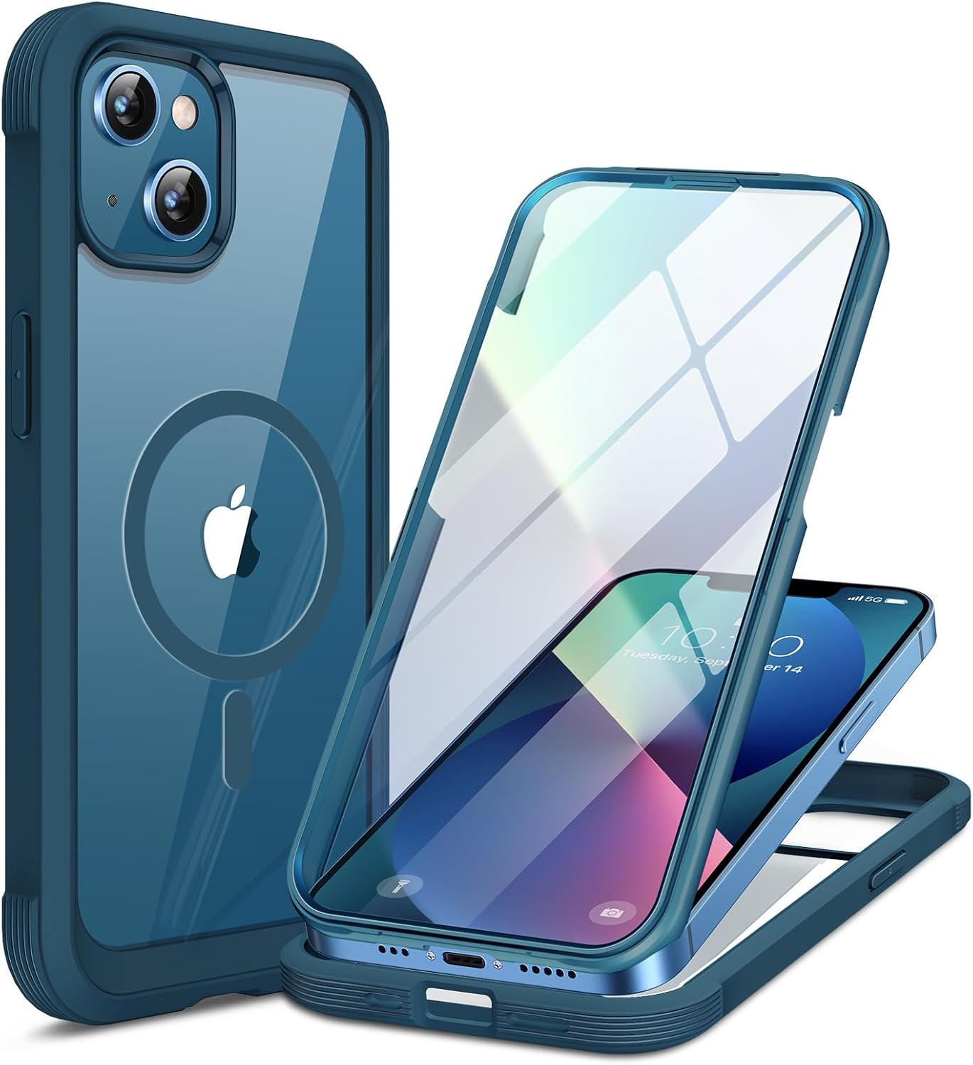 Miracase for iPhone 16 Case 6.1'', Full-Body Bumper Phone case with Built-in Full Glass Screen &Camera Control,No Gap,Compatible with MagSafe,Drop Proof 16 Cover,Black