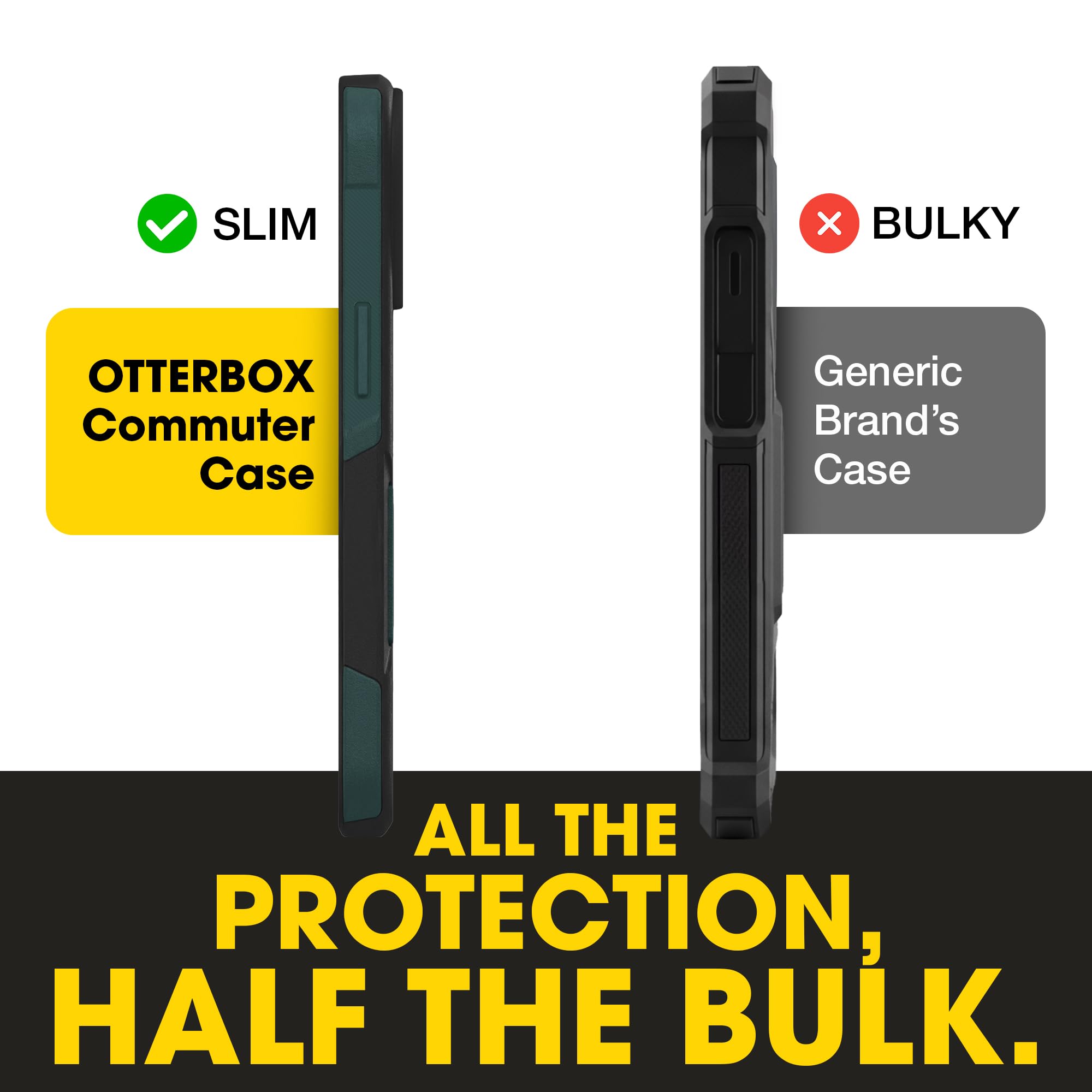 OtterBox iPhone 17e, 16e, 15, 14, & 13 Commuter Series Case - Black, Slim & Tough, Pocket-Friendly, with Port Protection