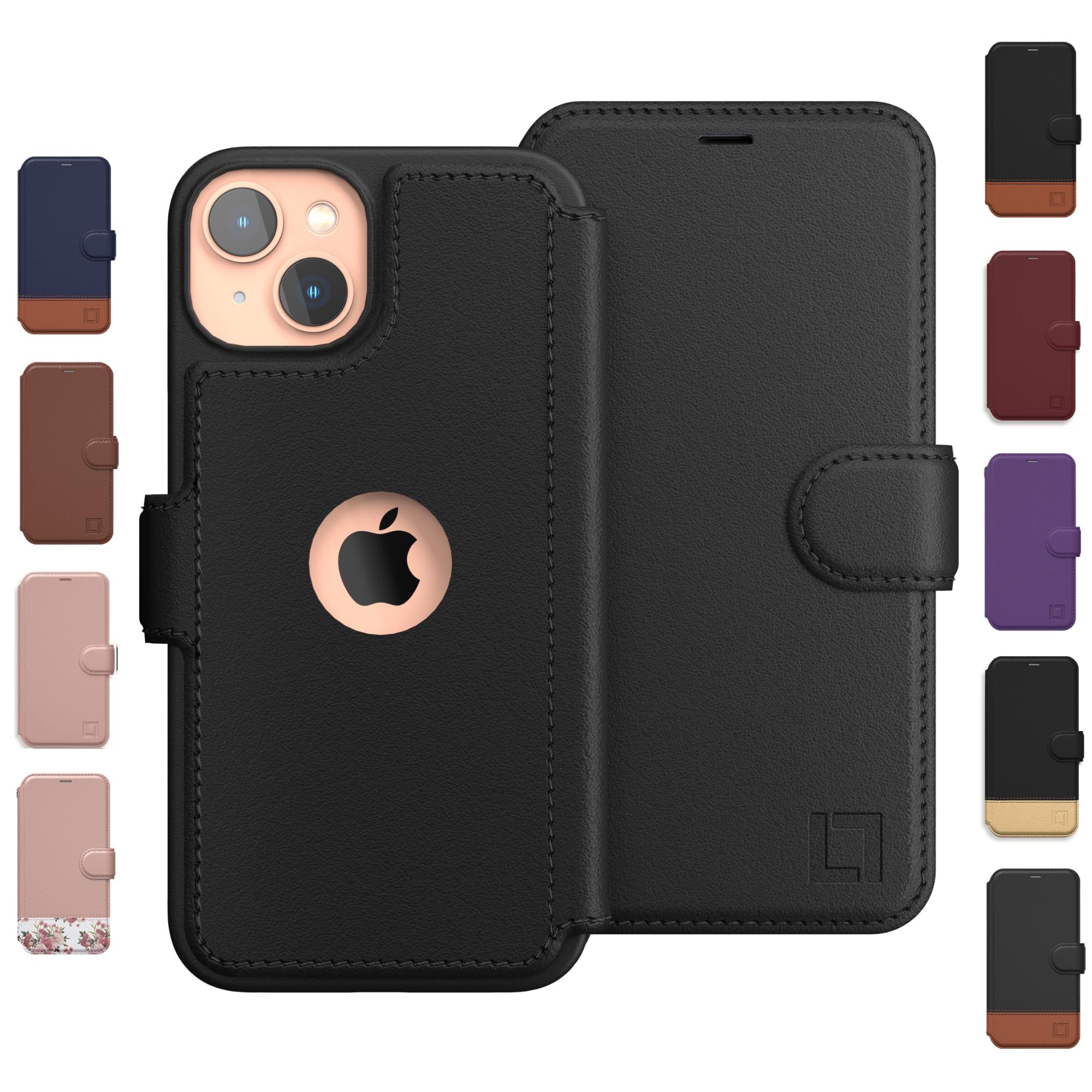 LUPA Legacy iPhone 14 Wallet Case for Women and Men, Case with Card Holder [Slim & Protective] for Apple 14 (6.1”), Leather i-Phone Cover, Cute Phone Case, Blue & Brown, Desert Sky