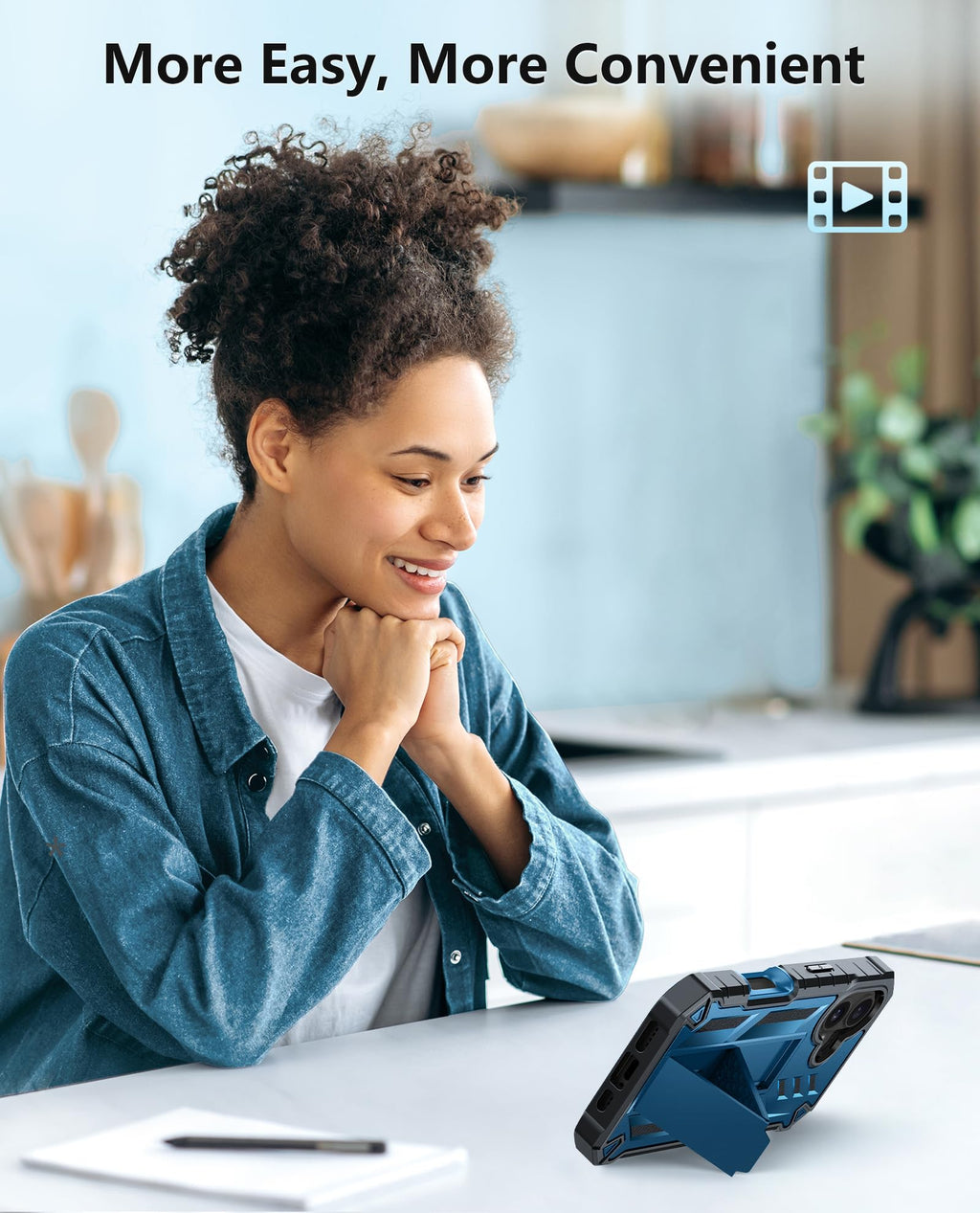 FNTCASE for iPhone 17e Phone Case: for iPhone 16e Case Military Grade Rugged Case with Kickstand & Holster | Shockproof TPU Protection Bumper Matte Textured Design | Heavy Duty Protector Black