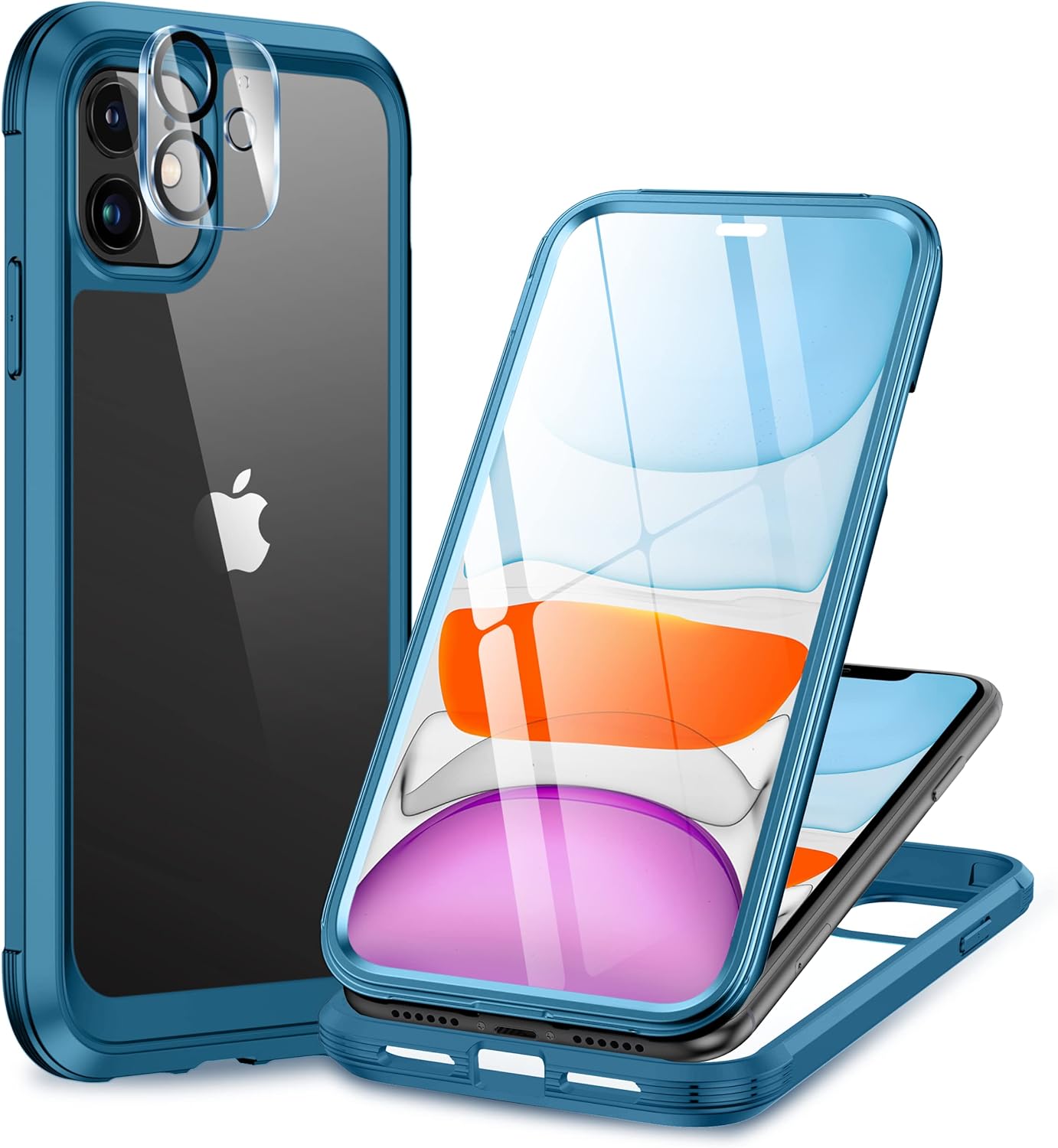 Miracase for iPhone 16 Case 6.1'', Full-Body Bumper Phone case with Built-in Full Glass Screen &Camera Control,No Gap,Compatible with MagSafe,Drop Proof 16 Cover,Black