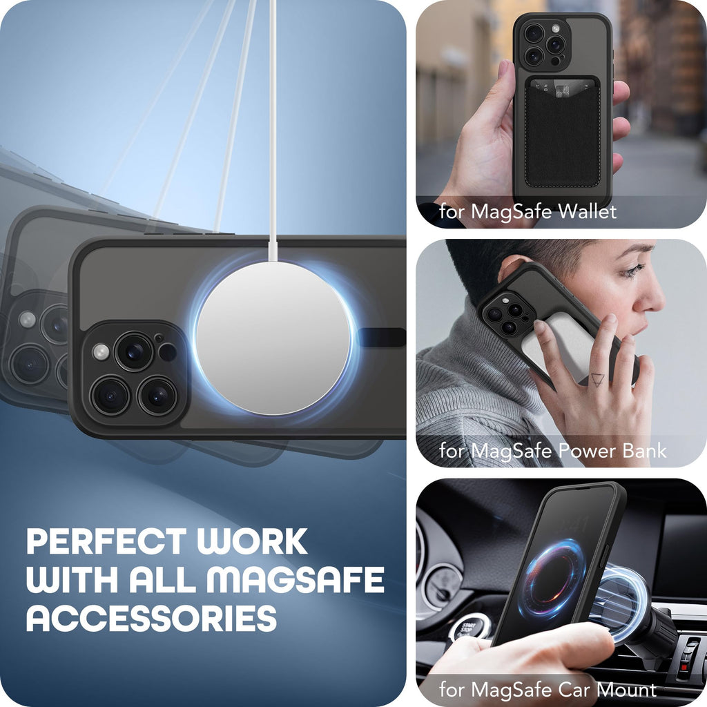 TIESZEN for iPhone 15 Case, Compatible with MagSafe, Built-in Privacy Screen Protector and Camera Protection, Anti Spy Full Body Dustproof Shockproof Hard Phone Case 6.1", Black