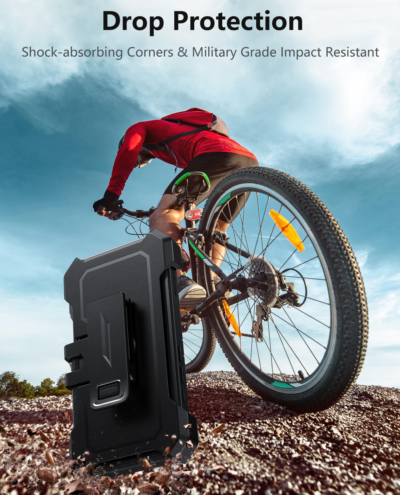 FNTCASE for iPhone 17e Phone Case: for iPhone 16e Case Military Grade Rugged Case with Kickstand & Holster | Shockproof TPU Protection Bumper Matte Textured Design | Heavy Duty Protector Black
