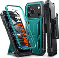 FNTCASE for iPhone 17e Phone Case: for iPhone 16e Case Military Grade Rugged Case with Kickstand & Holster | Shockproof TPU Protection Bumper Matte Textured Design | Heavy Duty Protector Black