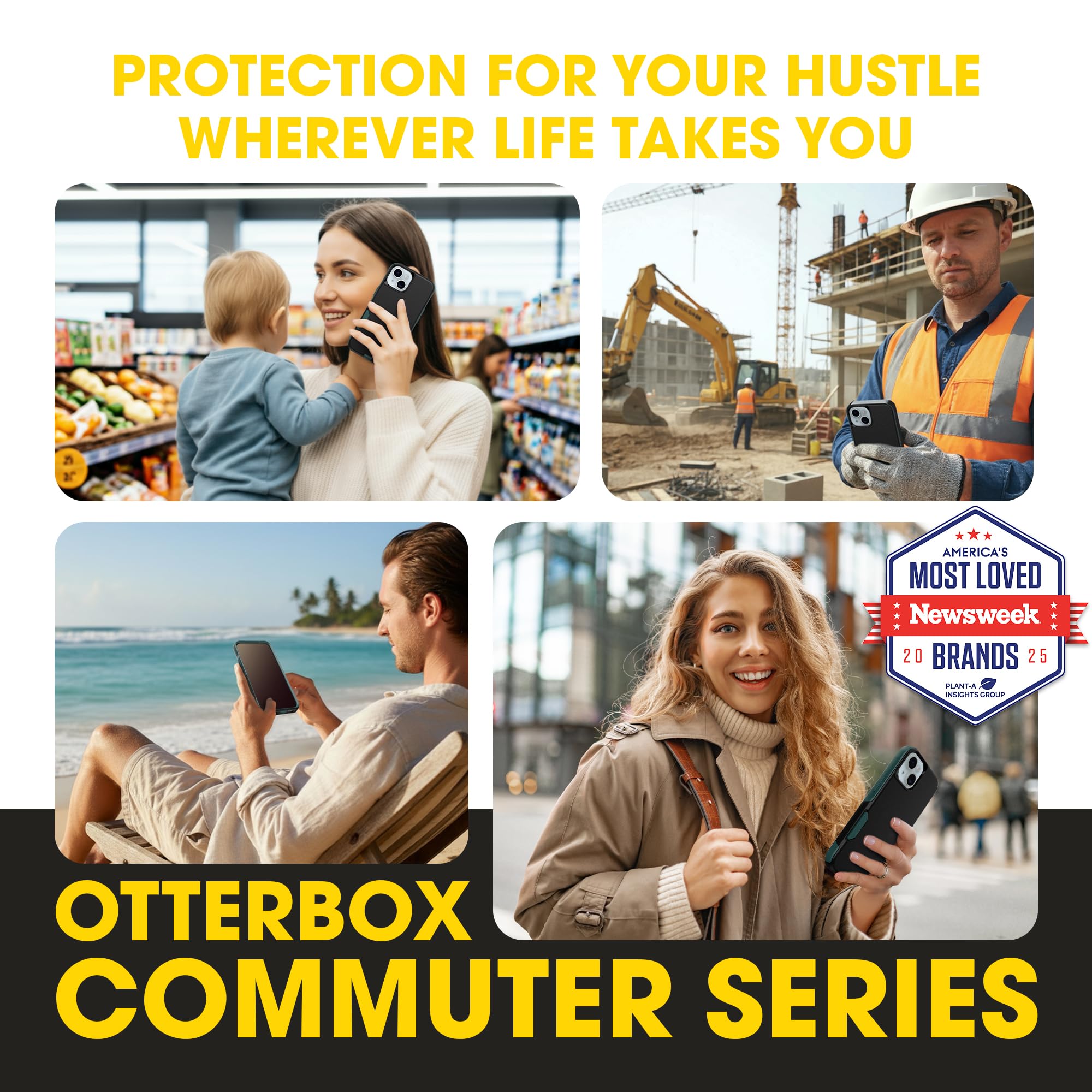 OtterBox iPhone 17e, 16e, 15, 14, & 13 Commuter Series Case - Black, Slim & Tough, Pocket-Friendly, with Port Protection